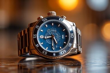 Close-up product shot of a luxury watch